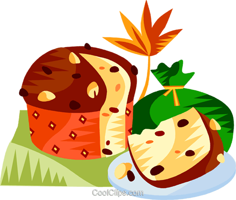 Eu European Cuisine Panettone Royalty Free Vector Clip - Panettone Clipart (480x407)