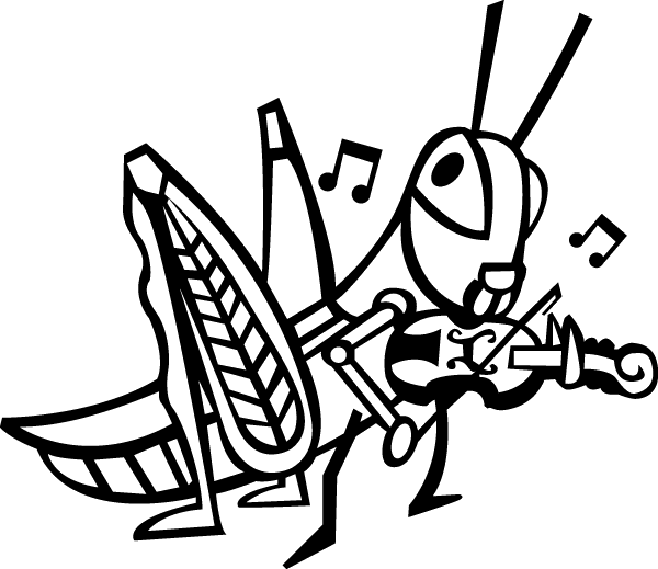 Violin Clipart Grasshopper - Violin (600x519)