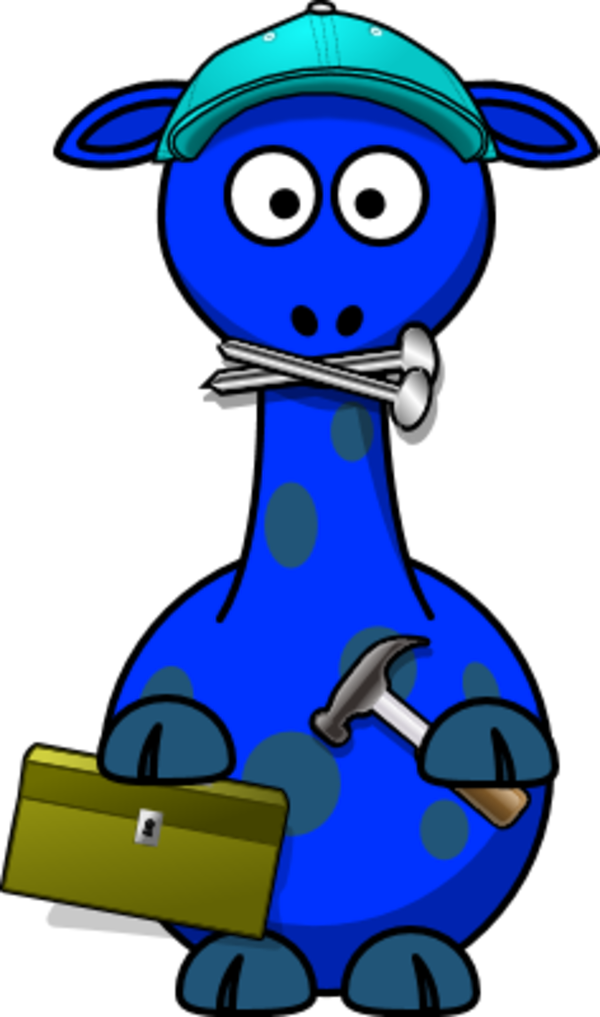 Giraffe Hammer Bag - Clip Art (600x1017)