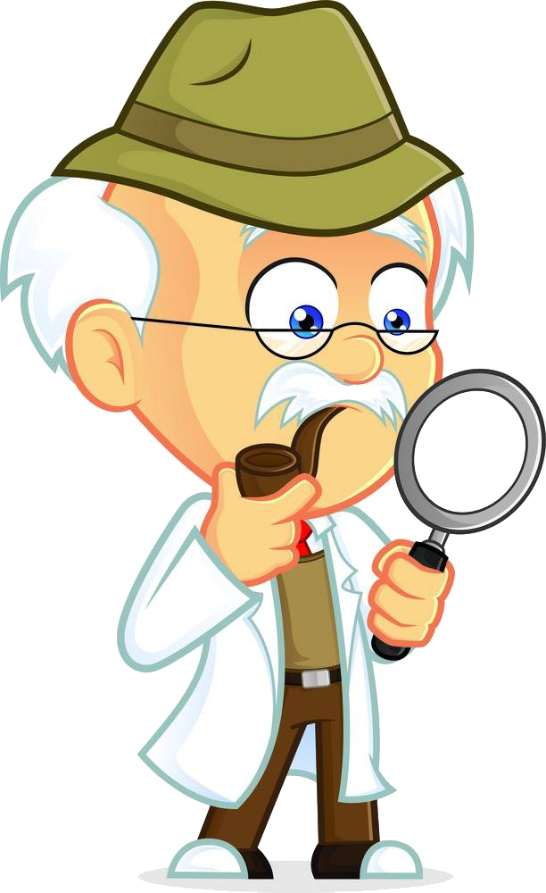 Professor Cartoon Royalty-free Clip Art - Cartoon Man With Magnifying Glass Transparent (612x1000)