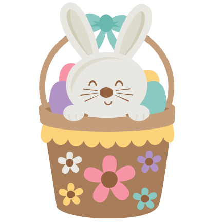 Easter Bunny In Basket Svg Scrapbook Cut File Cute - Cute Easter Bunny Clipart (432x432)