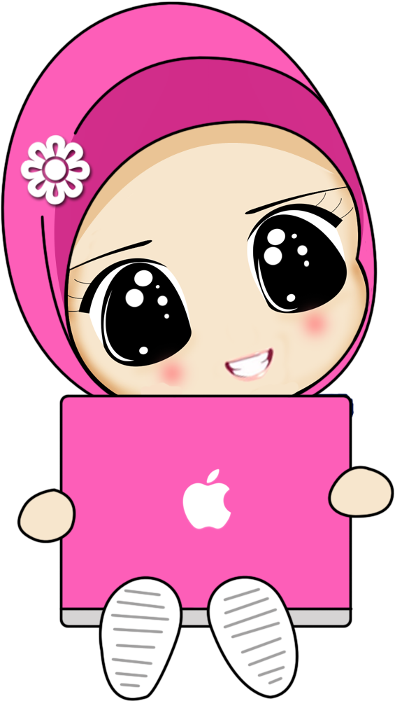 Kartun Muslimah Apple Macbook Transparent Png - Gambar Kartun Muslimah Cute (700x1000)