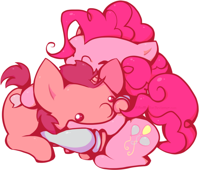 Pinkie Pie Rainbow Dash Chibi Pinkie Apple Pie Fan - Pinkie Pie Loves You (691x600)