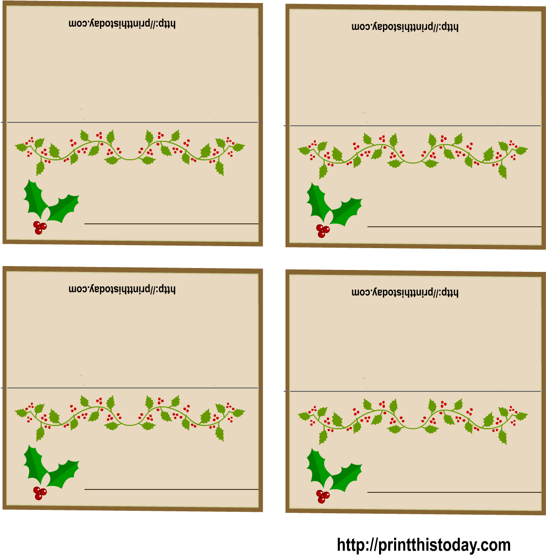 Free Printable Christmas Place Cards Within Table Name - Place Card (1275x1575)