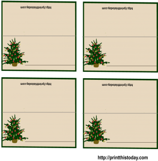 Free Printable Place Card Templates Christmas Table - Printable Christmas Place Cards (360x445)