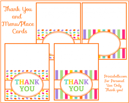 Free Printable Easter Thank You And Menu Place Cards - Graphic Design (558x394)
