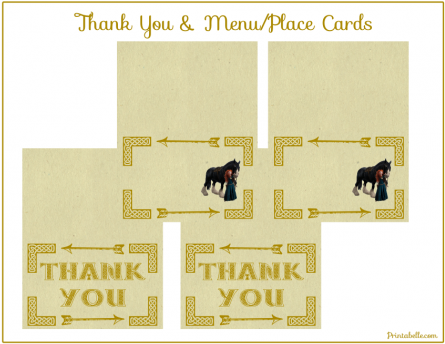 Free Printable “brave” Thank You & Menu/place Cards- - Poster (553x391)