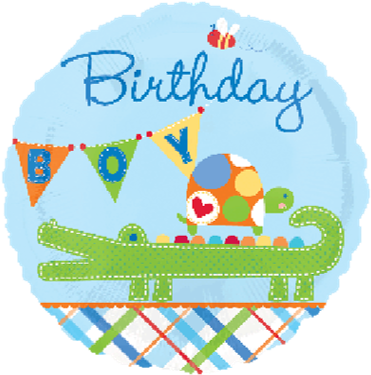 Happy Birthday Baby Boy Alligator - Amscan International Polka Dot Birthday (400x398)
