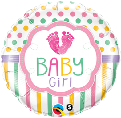 Baby Girl Feet - Qualatex Baby Girl Baby Lo Feet Foil Balloon (400x398)