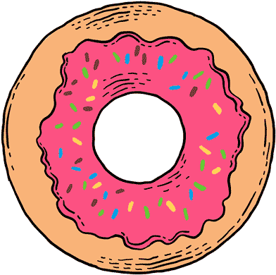 Drawn Doughnut Animated - Animated Donut Transparent (465x453)