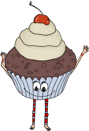 Cupcake Pictures Cartoon - Cartoon Food With Legs And Arms (310x450)