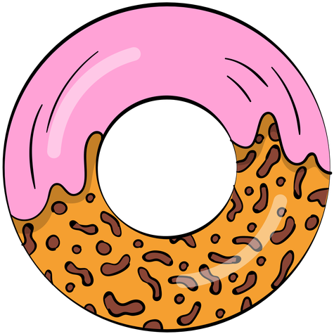 Strawberry Doughnut Cartoon Transparent Png - Circle (512x512)