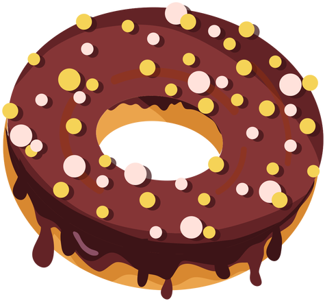 Chocolate Doughnut With Round Sprinkles Transparent - Chocolate Donut Png Vector (512x512)