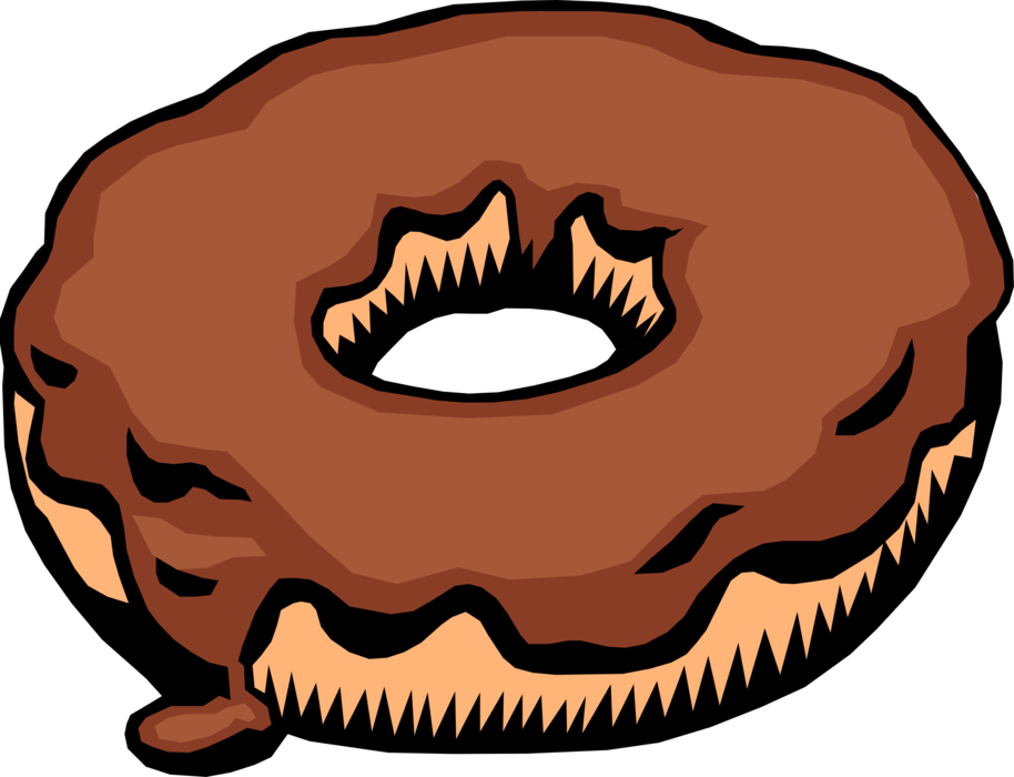Vector Illustration Of Sweetened Fried Dough Donut - ממתקים אנימציות (914x700)