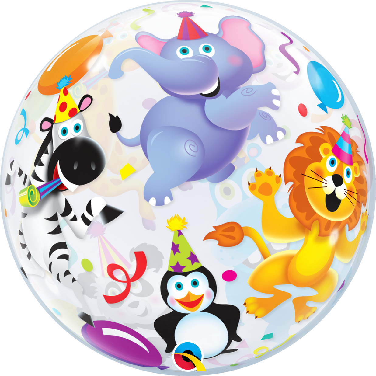 Lightbox - 22" Party Animals Plastic Bubble Balloons - Mylar Balloons (1236x1236)