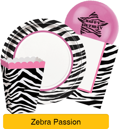 General Birthday Themes - Zebra Passion Large Paper Plates (pack Of 8) (500x500)