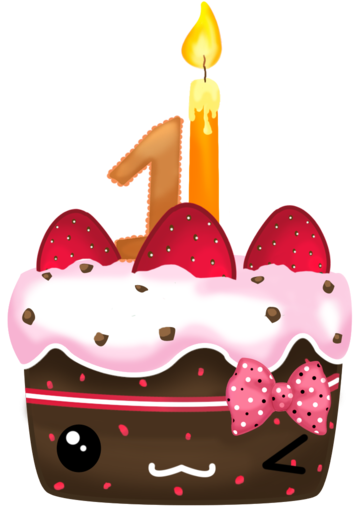 Kawaii Bday Cake By Bunnyandi - Kawaii Birthday Cake Png (400x538)