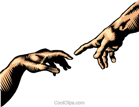 Hand Of God, The Creation Of Adam Royalty Free Vector - Two Hands Touching Art (480x370)