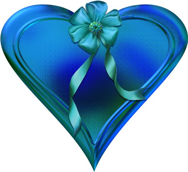 Heart Clip Art - Kek Sziv Png (600x570)