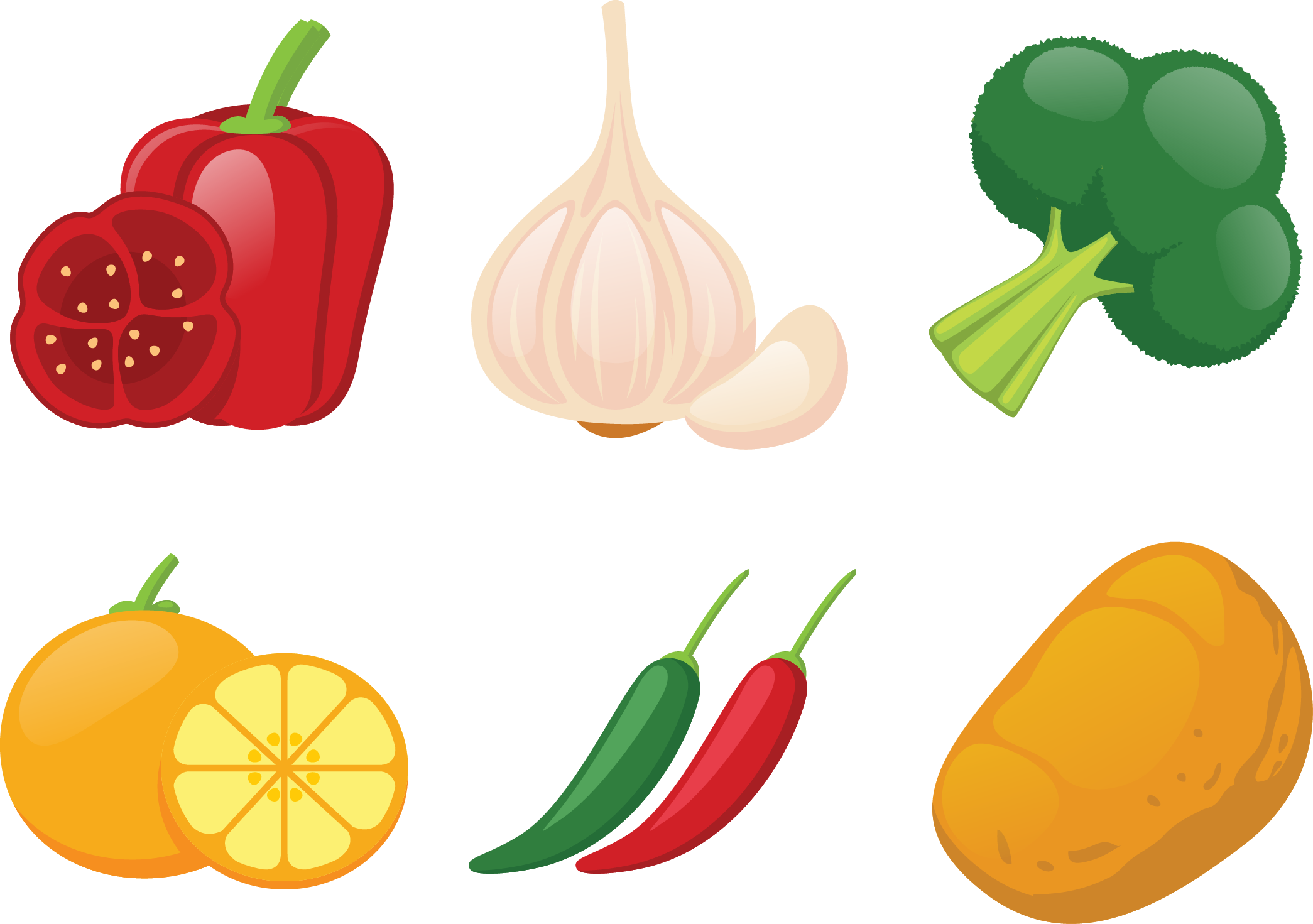 Bell Pepper Winter Squash Vegetable Illustration - Bell Pepper Winter Squash Vegetable Illustration (2090x1471)