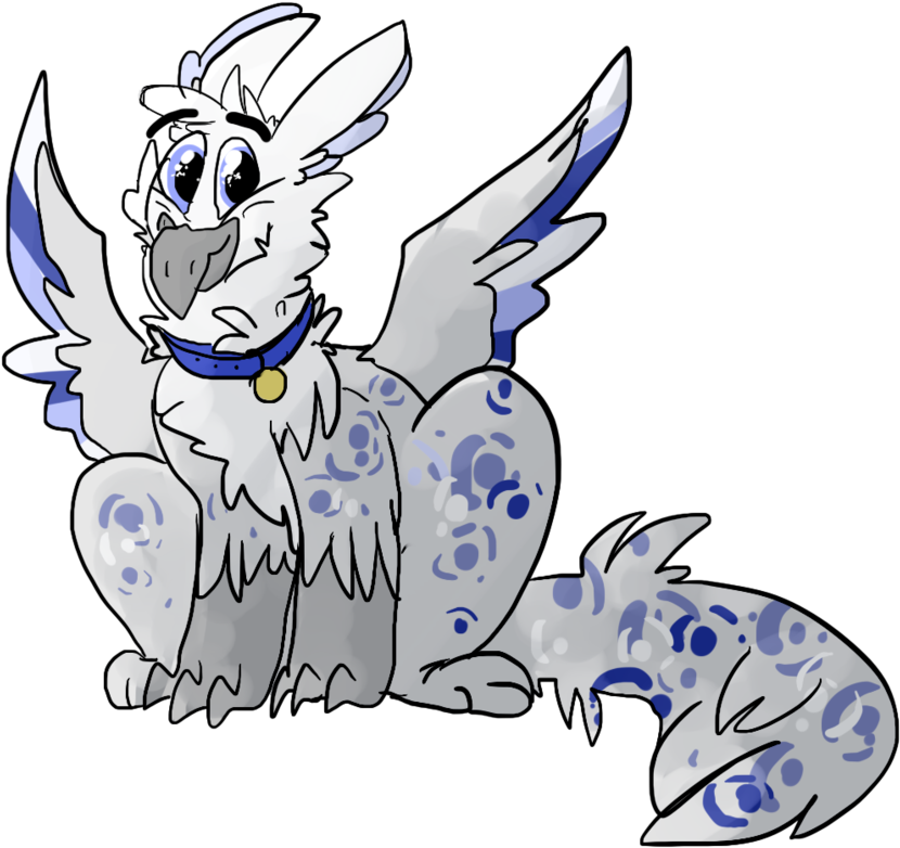 Snow Leopard Griffon Ota Closed By Lonely Eel - Cartoon (963x830)