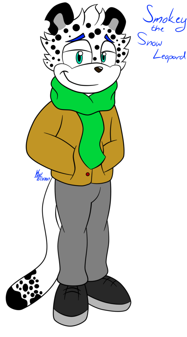 Smokey The Snow Leopard By Aglassofbuizel - Cartoon (720x1110)
