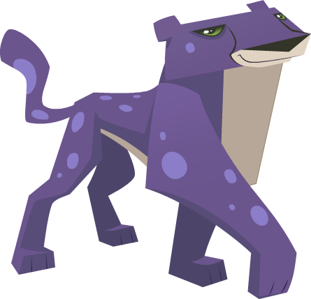 Purple Cheetah - Animal Jam Cheetah (445x429)