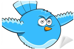 Crazy Blue Bird Vector Illustration Wall Mural • Pixers® - Crazy Blue Bird (400x400)