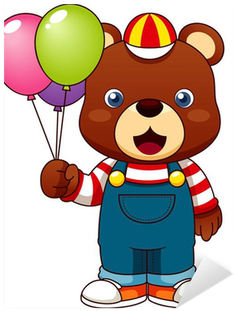 Illustration Of Teddy Bear With Balloons Sticker • - Teddy Bear (400x400)