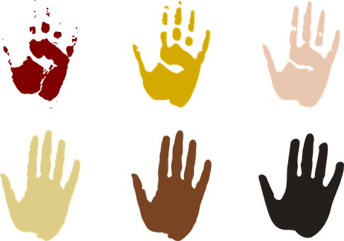 Hand Prints Hands Earthy Stamp Children Fa - Hand Clip Art (486x340)