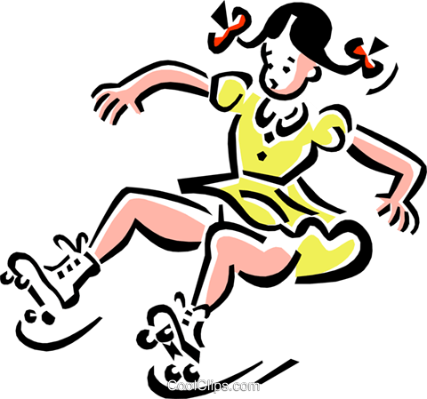 Roller Skating Girl Clip Art - Can T Roller Skate (480x449)