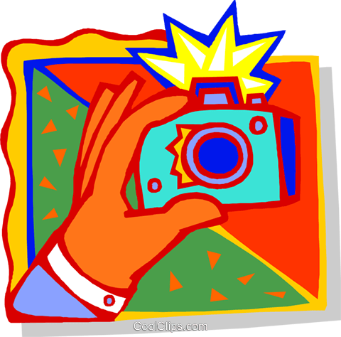 Hand With Camera Royalty Free Vector Clip Art Illustration - Hand With Camera Royalty Free Vector Clip Art Illustration (480x474)