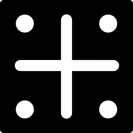 Square Symbol With A Cross Inside And Four Dots Free - Cross (512x512)
