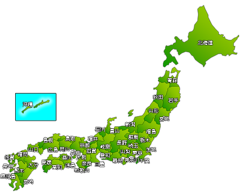日本地図のイラスト - Japan Map (483x388)