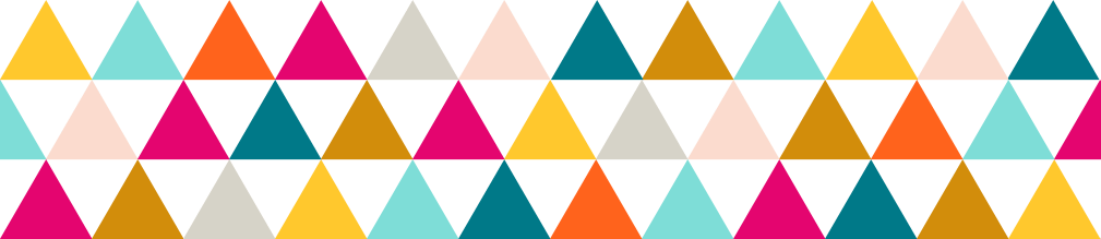Three Rows Of Triangles In Bright Colors By Laceandyarn - Triangle (1009x219)