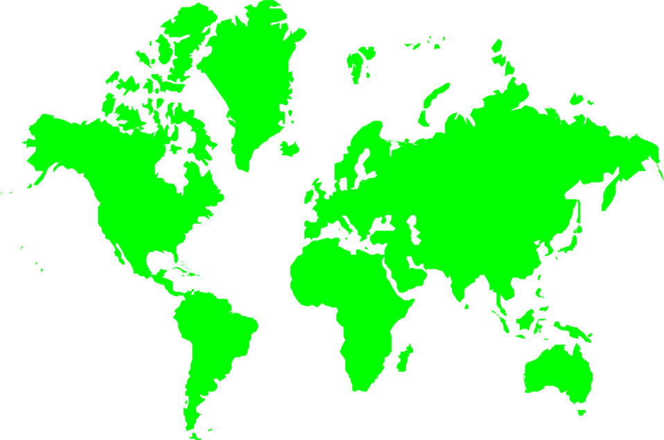 Map World Free Stock Photo Illustration Of A Green - Clip Art World Map (958x636)