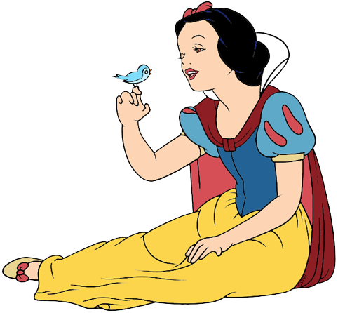 Snow White And The Seven Dwarfs Clipart Bird - Snow White With Bird (482x446)