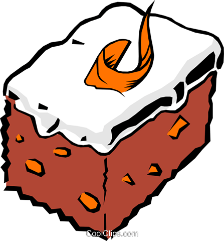 Chocolate Cake Clipart Square Piece Cake - Carrot Cake Clipart (447x480)