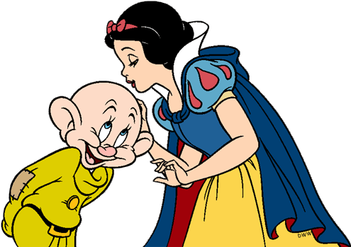 Snow White And Seven Dwarfs Clipart - Snow White And Dopey (500x357)