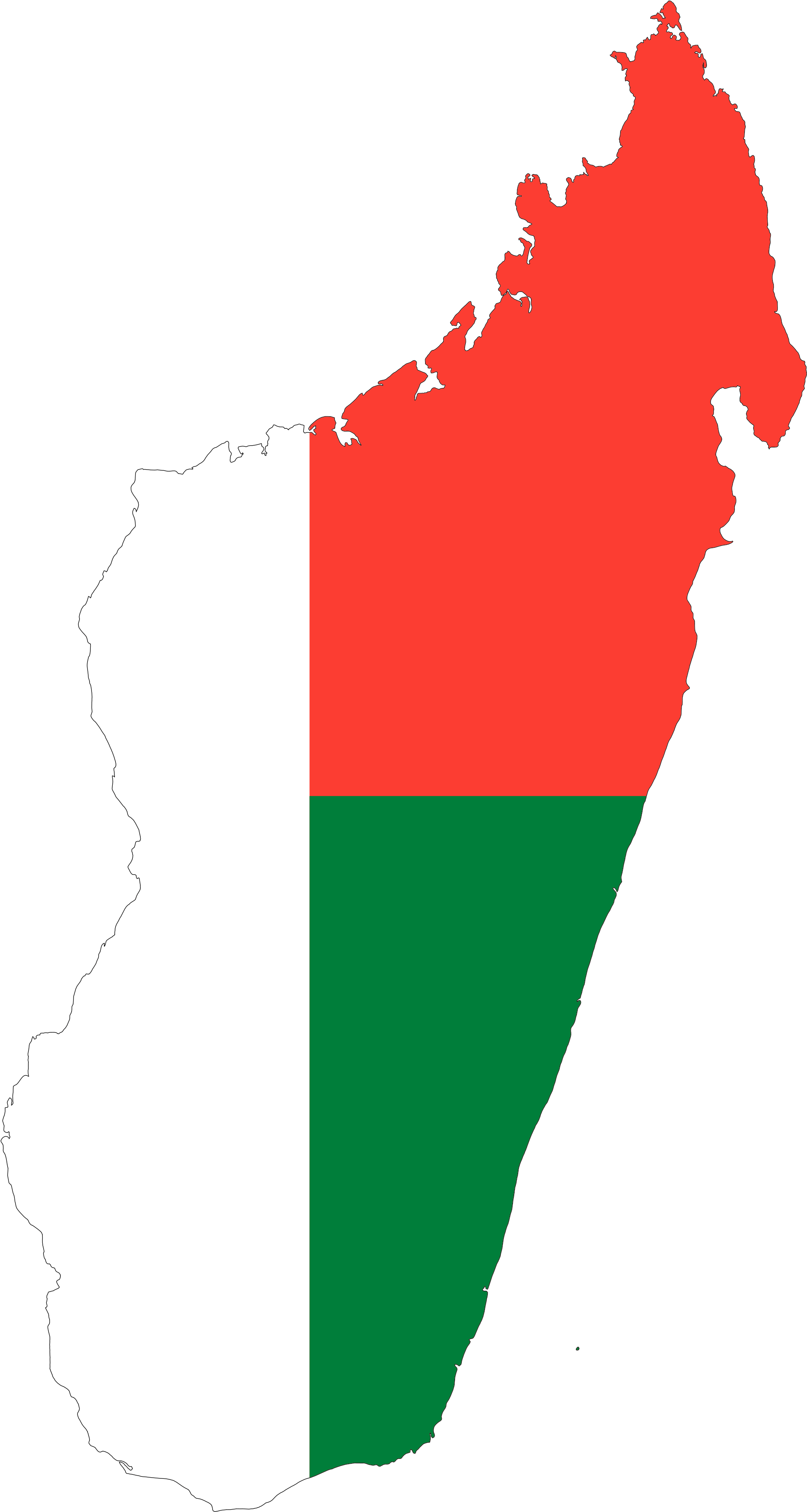 Madagascar Flag Map - Madagascar Flag On Country (2048x3813)