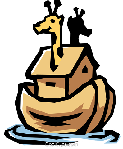 Noah's Ark Royalty Free Vector Clip Art Illustration - Noah's Ark Coloring Pages (396x480)