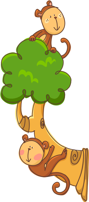 Noah's Ark Wall Decors For Children, Little Monkeys - Sticker (700x700)