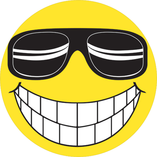 Kids Funny Learn Colors For Babies Sea Animals Johny - Smiley Face With Sunglasses (512x512)