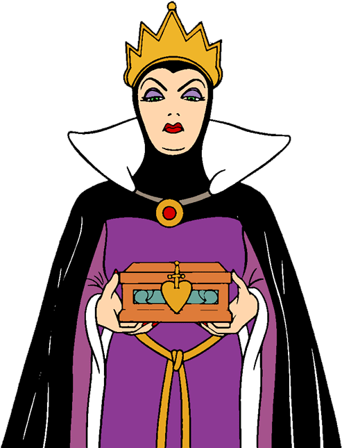 Evil Queen Holding Box Clipart - Snow White Queen Clipart (500x647)
