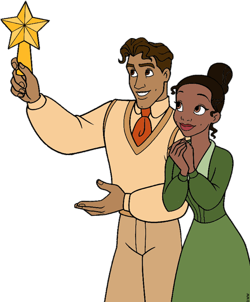 Snow White Clipart Christmas - Tiana And Naveen Transparent (500x602)