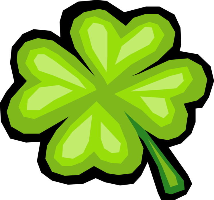 Vector Illustration Of St Patrick's Day Four-leaf Clover - Vector Illustration Of St Patrick's Day Four-leaf Clover (747x700)