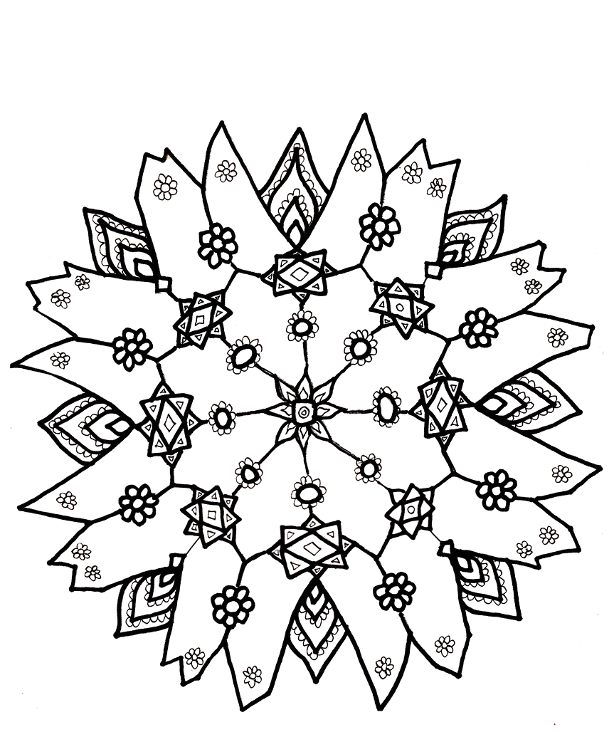 Winter Snowflake Coloring Page, Type Snowflake - Color Pagessnowflake (927x1158)