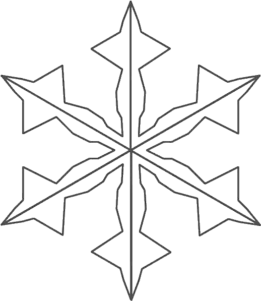 Charming Christmas Snowflakes Coloring Page - Line Art (600x600)