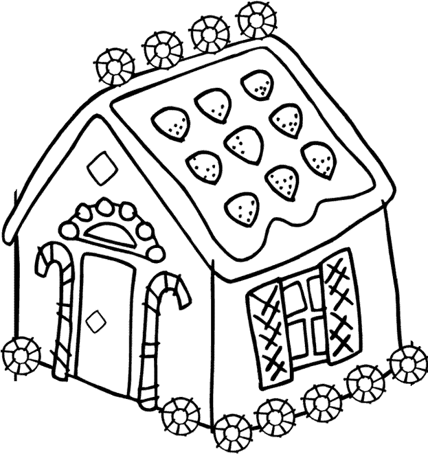 Gingerbread House Coloring Pages For Kids Printable - Gingerbread House Coloring Pages (622x790)