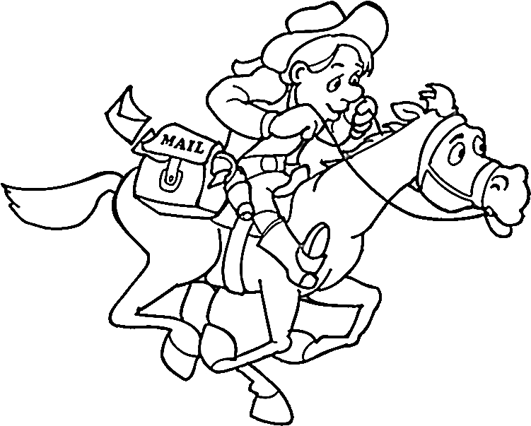 Cowboy Coloring Pages Cowboy Coloring Pages 2 Purple - Cowboy Coloring Pages (750x609)